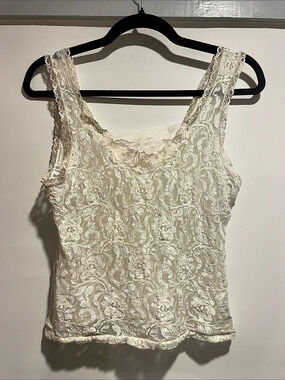 True vintage Lace Paisley Tank in Cream Medium Like New boho western baddie M